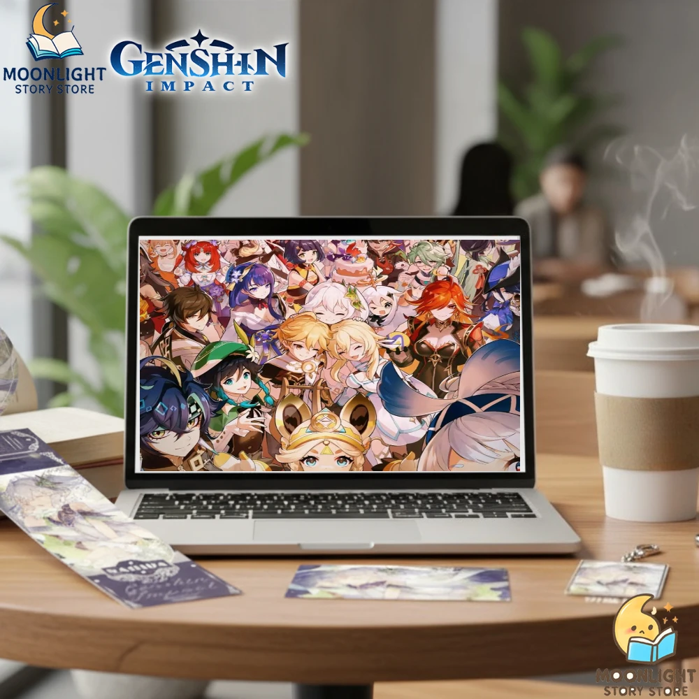 Genshin Impact Anime Merch Sześcioczęściowy Zestaw Nahida Plecaki Ubrania Klucze Akcesoria Bilet Laserowy Pocztówka Prezent dla Fanów Kolekcjonerski