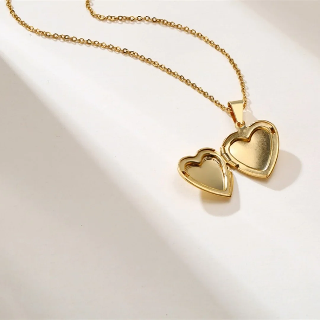 Herz-Anhänger, zu öffnender Fotorahmen, Edelstahl, Schmuck, Halsketten für Frauen, Familie, Liebe, Freundin, Valentinstag, Geschenk – Detail 8