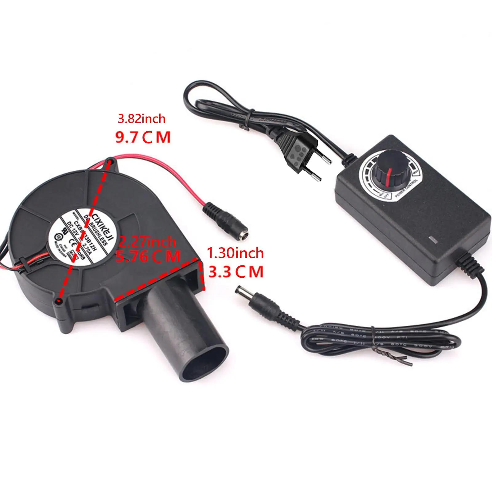 Cooling Fan Adjustable Wind Multipurpose Double Ball Bearings with Speed Controller Solid Air Blower Mini for Fireplaces Picnic