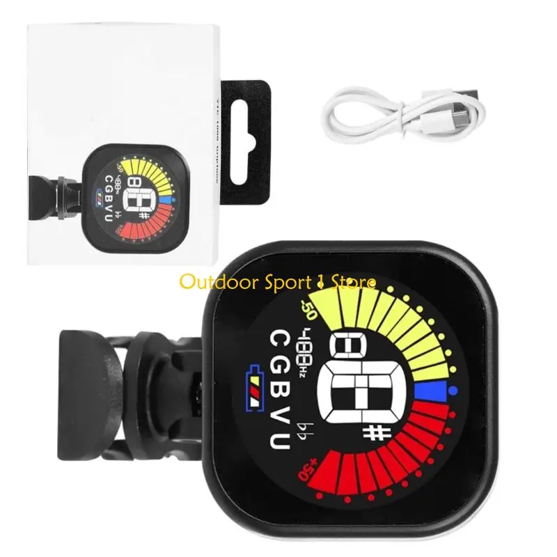 A0KA Clip on Guitar Tuner 360 Degree Rotating Digital Electronic Tuner Easy to Use