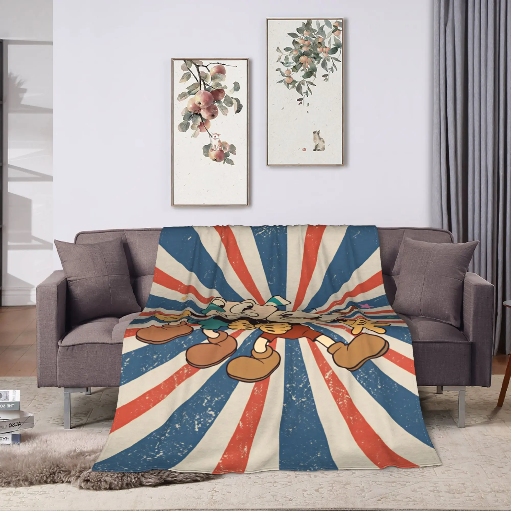 Cuphead Flannel Blankets  Super Warm Bedding Throws for Couch Bed Picnic Street Trend Bedspread Sofa Bed Cover