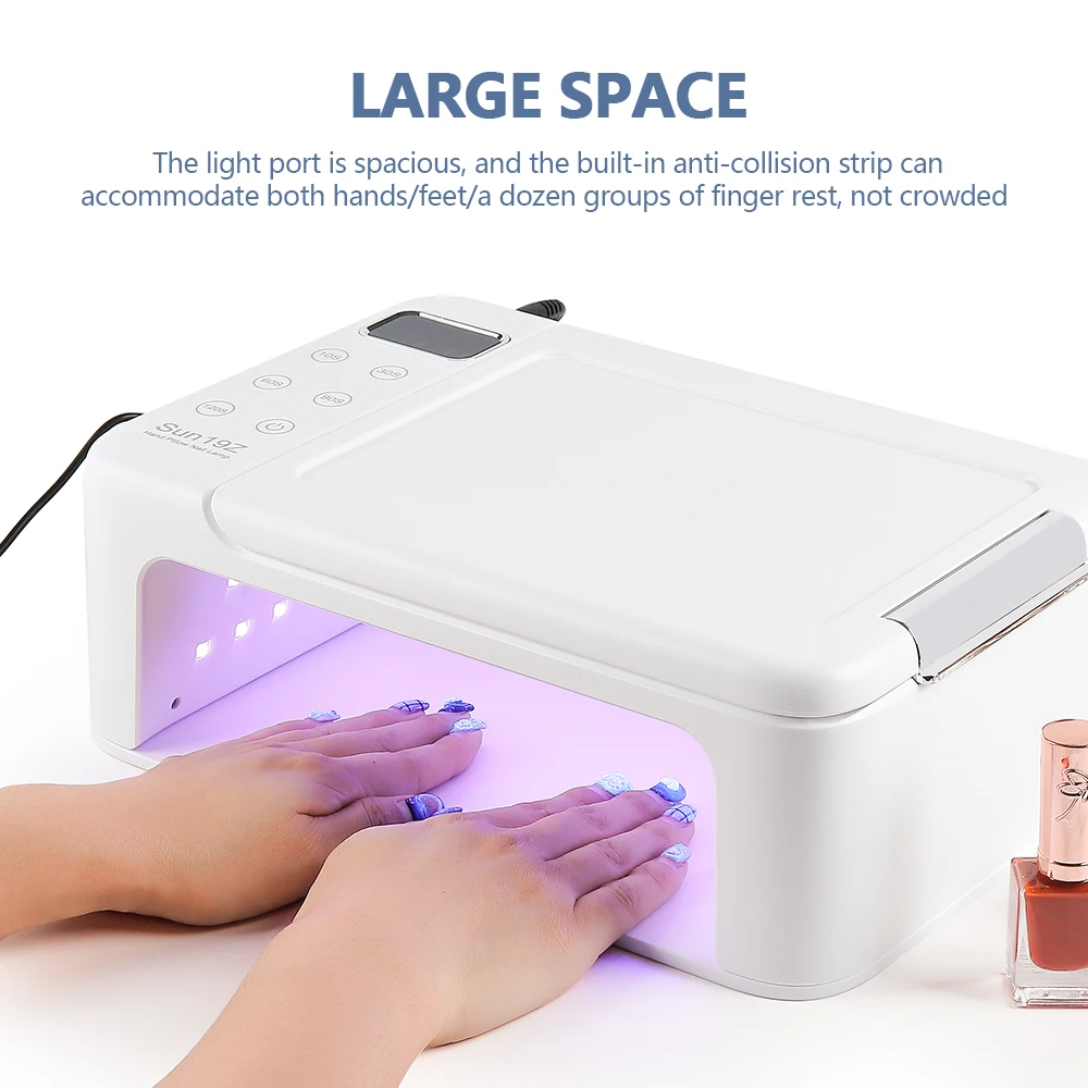 126W 63LED Lights UV LED Lamp Nail Dryer With Hand Rest Holder Tow Hand Big Nail Lamp Gel Polish Fast Drying Lamp For Manicure