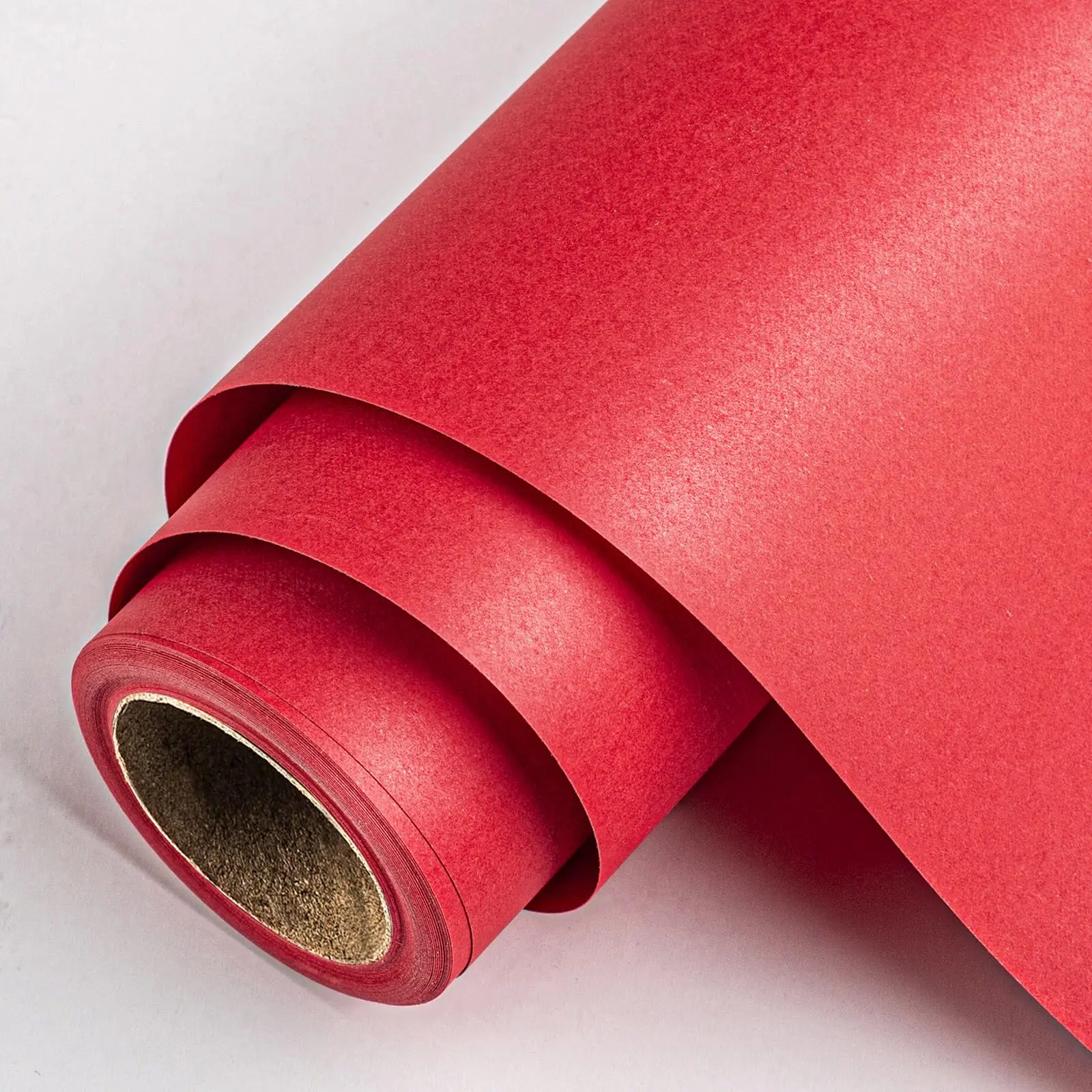 Rolo de papel Kraft reciclável, perfeito para embrulho, artesanato, embalagem, revestimento do piso, esteiras, encomendas, tabela Runner, vermelho e rosa