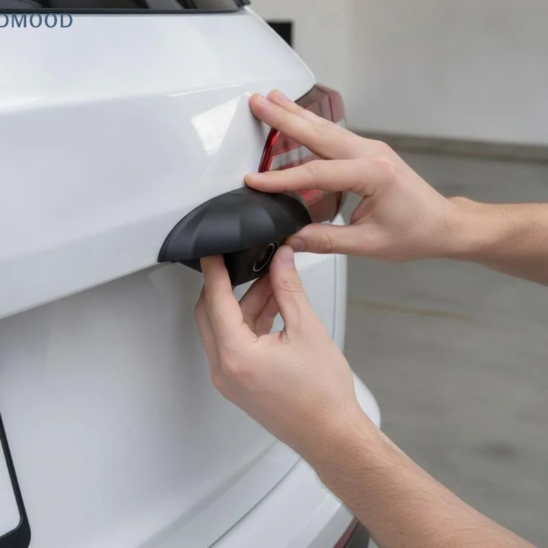 【CR】Car Rainproof Rear Camera Shield Waterproof Protective Cover Strong Self Adhesive Fit for SUV Sedan Truck Outdoor Use