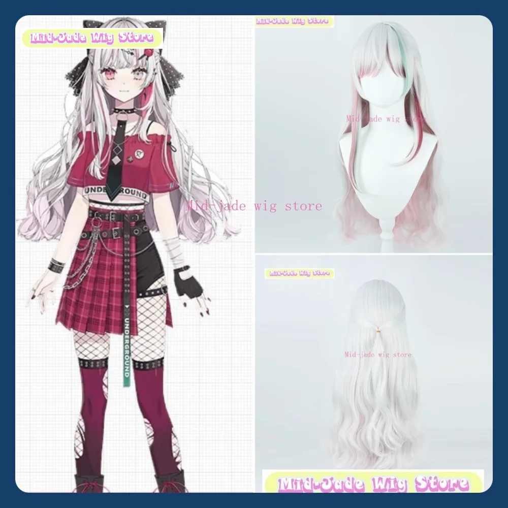 

Mid-jade Wig Store NIJISANJI Iseki Nozomi Cosplay Wig Anime Game Role-playing Synthetic Hair Halloween Party Costumes Props