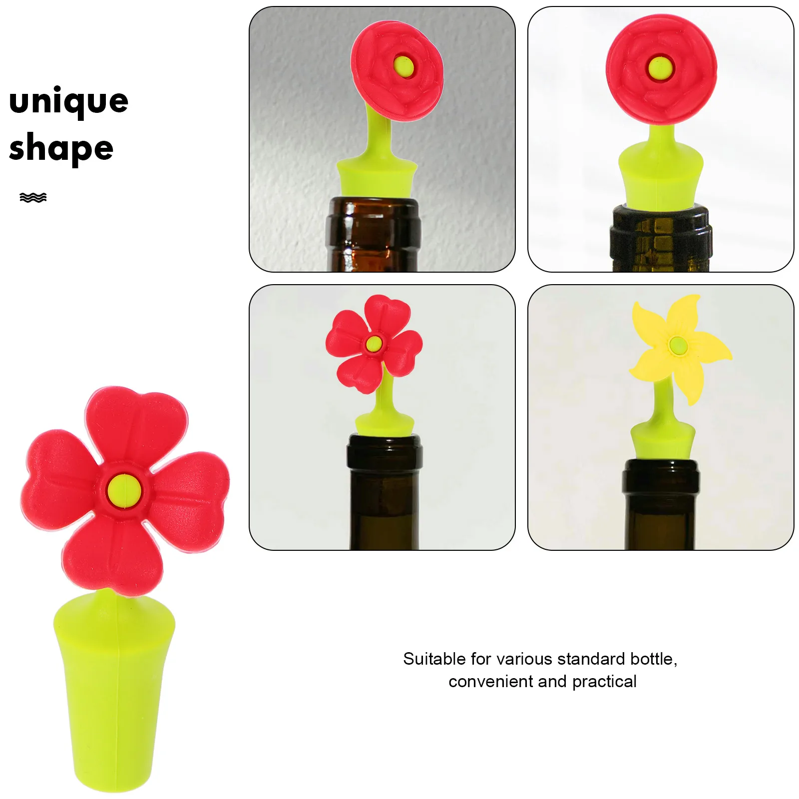 

3pcs Silicone Wine Stopper Airtight Leak Proof Bottle Plug Reusable Beverage Stopper For Home Bar Party Supplies Wine