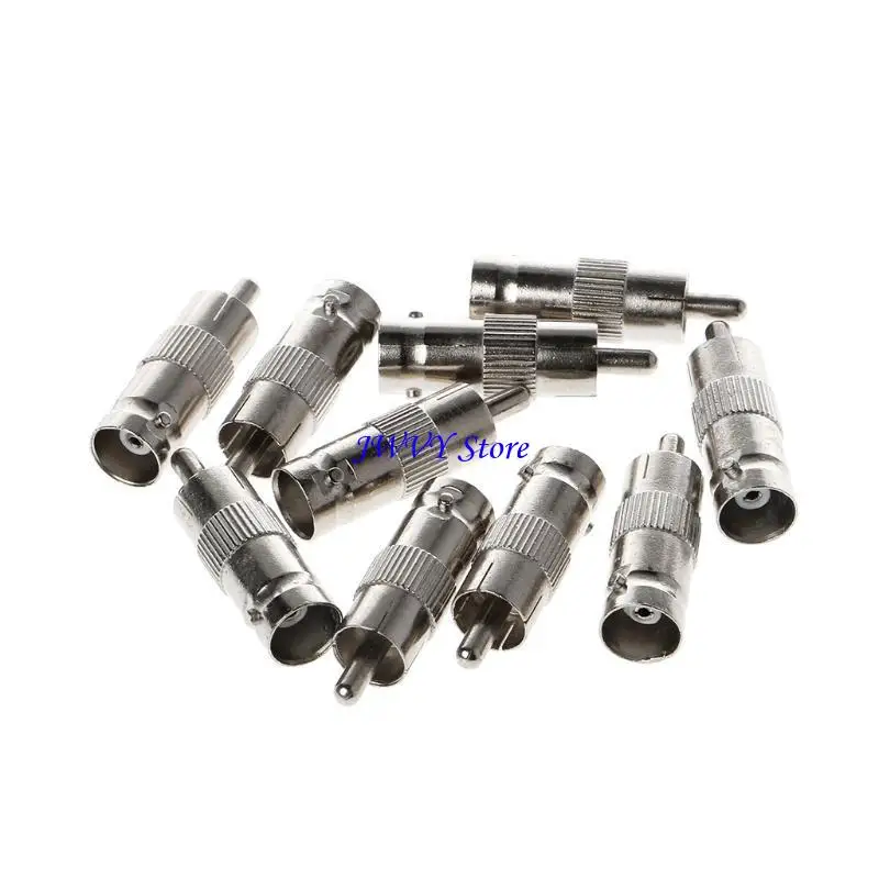 573A 10 PCS BNC Female to RCA Male Plug Coax Cable Adapters