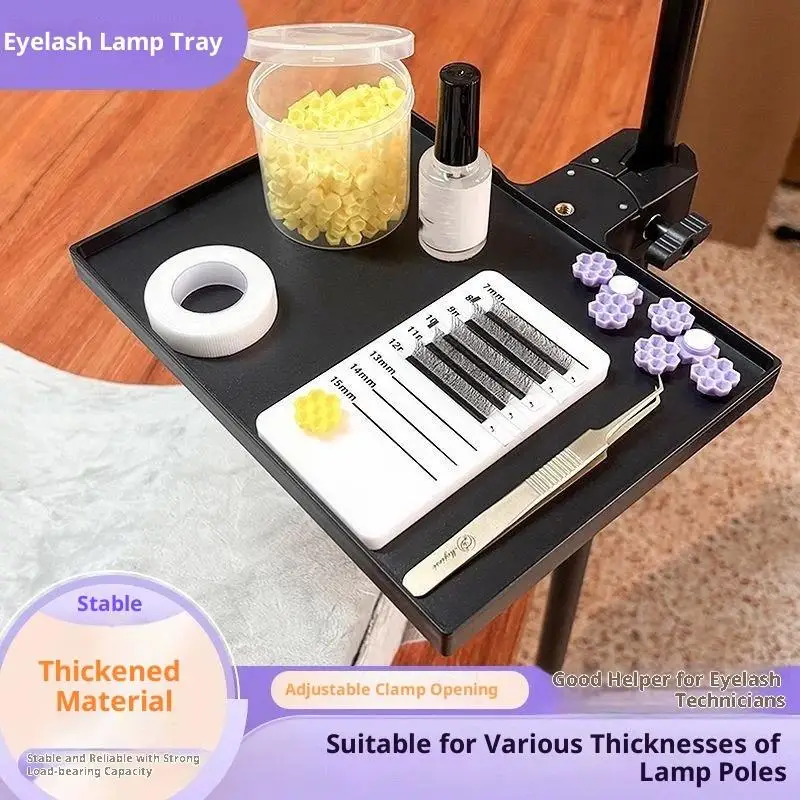 1 szt. Podstawka na rzęsy w kształcie półksiężyca z lampką, uniwersalny klips mocujący, regulowana platforma, narzędzie do makijażu rzęs i kosmetyków.