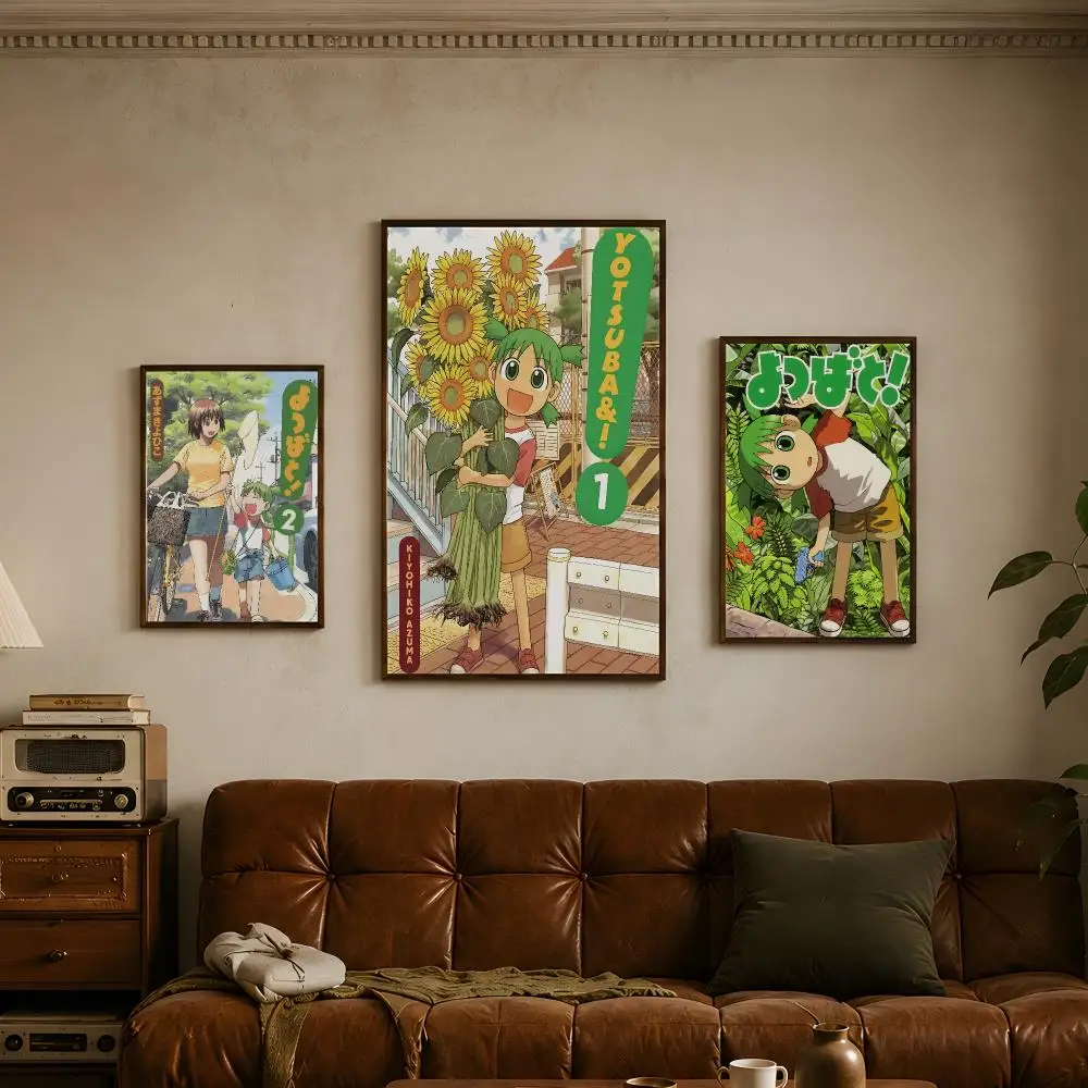 Manga Yotsuba&! Poster Vintage Self Adhesive PP Wall Decor Art Waterproof Home Bar Bedroom Decoration Gift