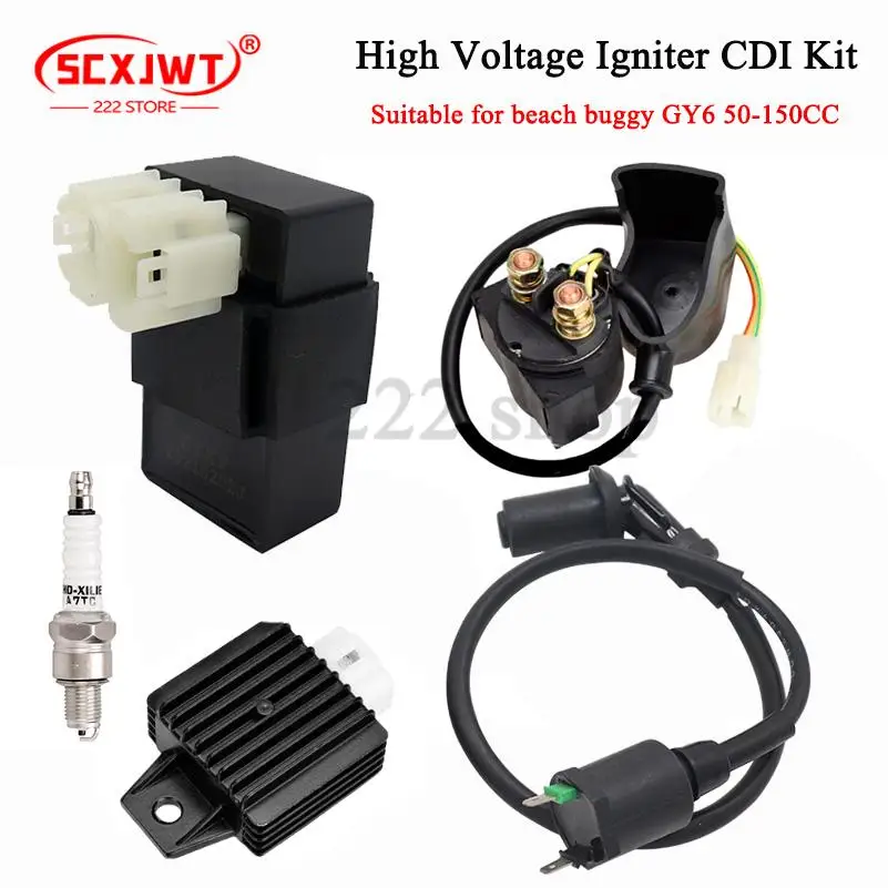 

Ignition Coil CDI Solenoid Relay Voltage Regulator for GY6 4 Stroke 50cc 125cc 150cc 139QMA 139QMB ATV S