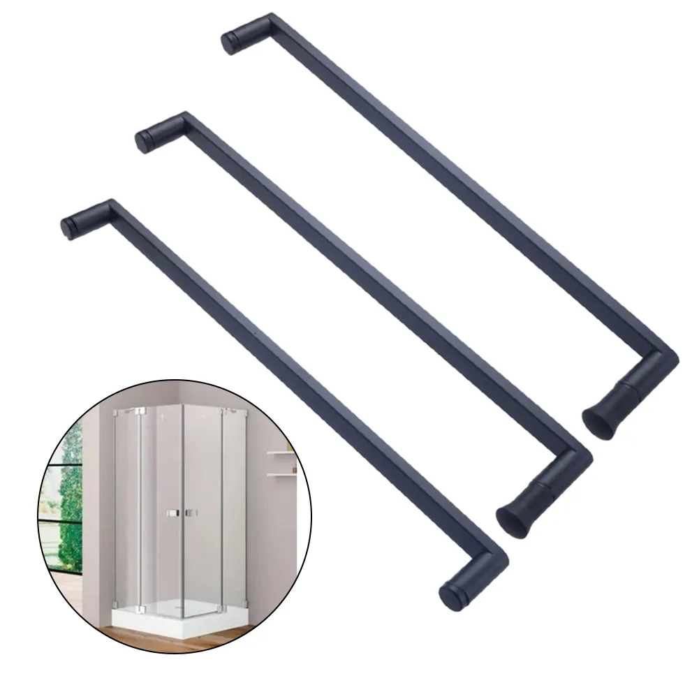 Black 304 Stainless Steel Shower Room Handle Round Square Mushroom Head For Bath Partition Glass Door Hardware