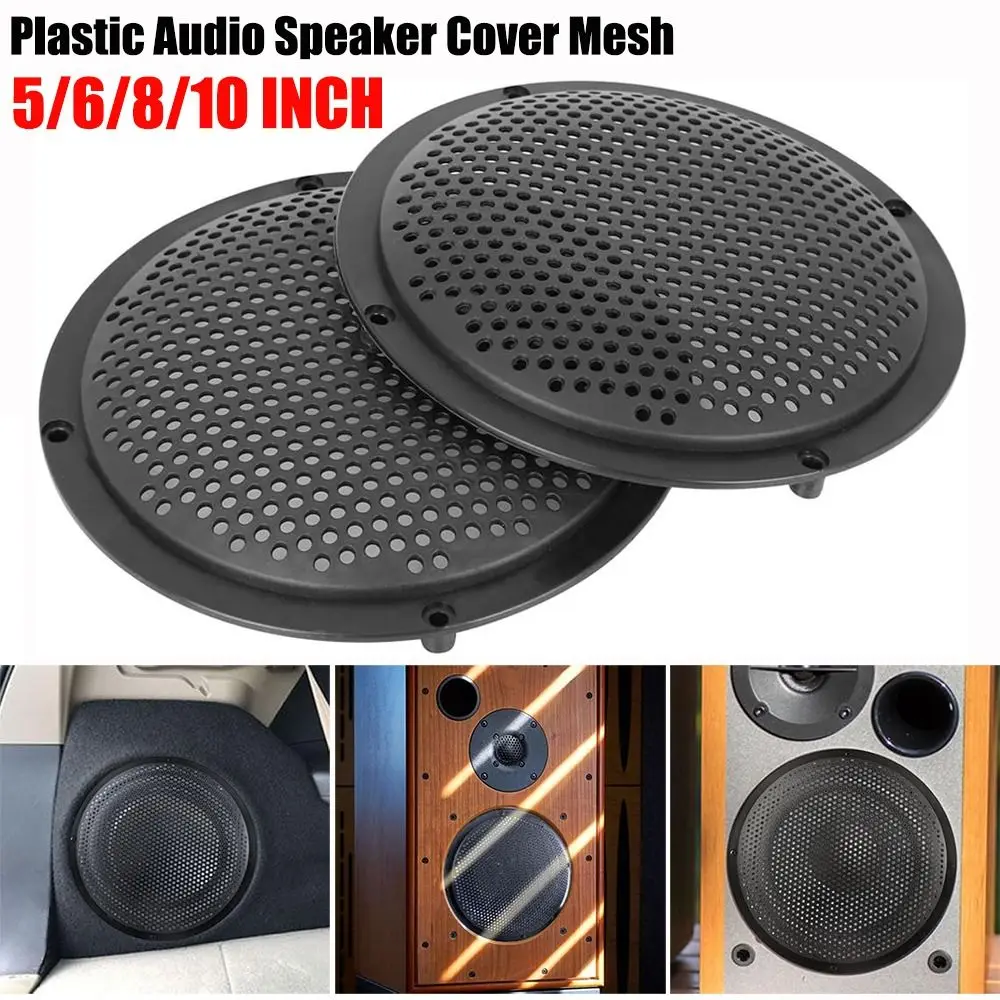 New 5/6/8/10 Inch Audio Speaker Cover Black Plastic Subwoofer Grill Guard Circle Speaker Grill Mesh