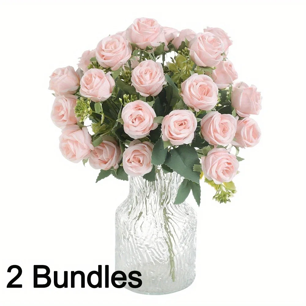1/2 Stücke Rose Künstliche Blumen Bouquet 30 CM Seide Gefälschte Blume für Wohnkultur Hochzeit Dekoration Party Supplies Vase Ornament – Detail 15