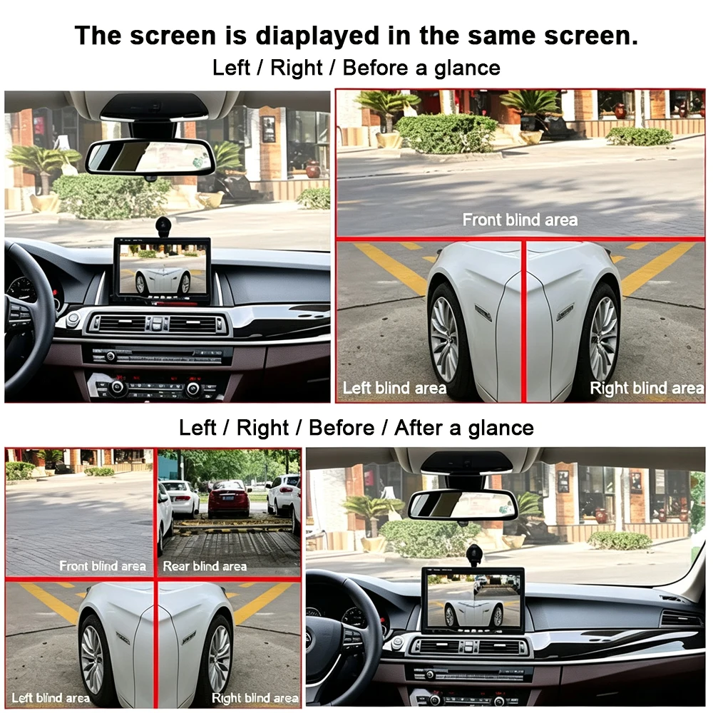 Carsanbo AHD 720P Universal Backup Camera 170 Degree Wide Angle Night Vision Car Front Rear Left Right View Camera Reverse Image