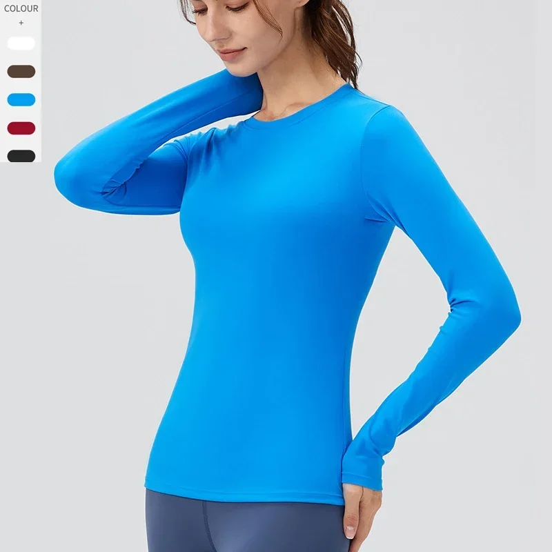 Chemise de yoga à manches longues pour femme, haut de sport, haut de fitness, respirant, séchage rapide, adapté à la salle de sport, course à pied, automne, hiver