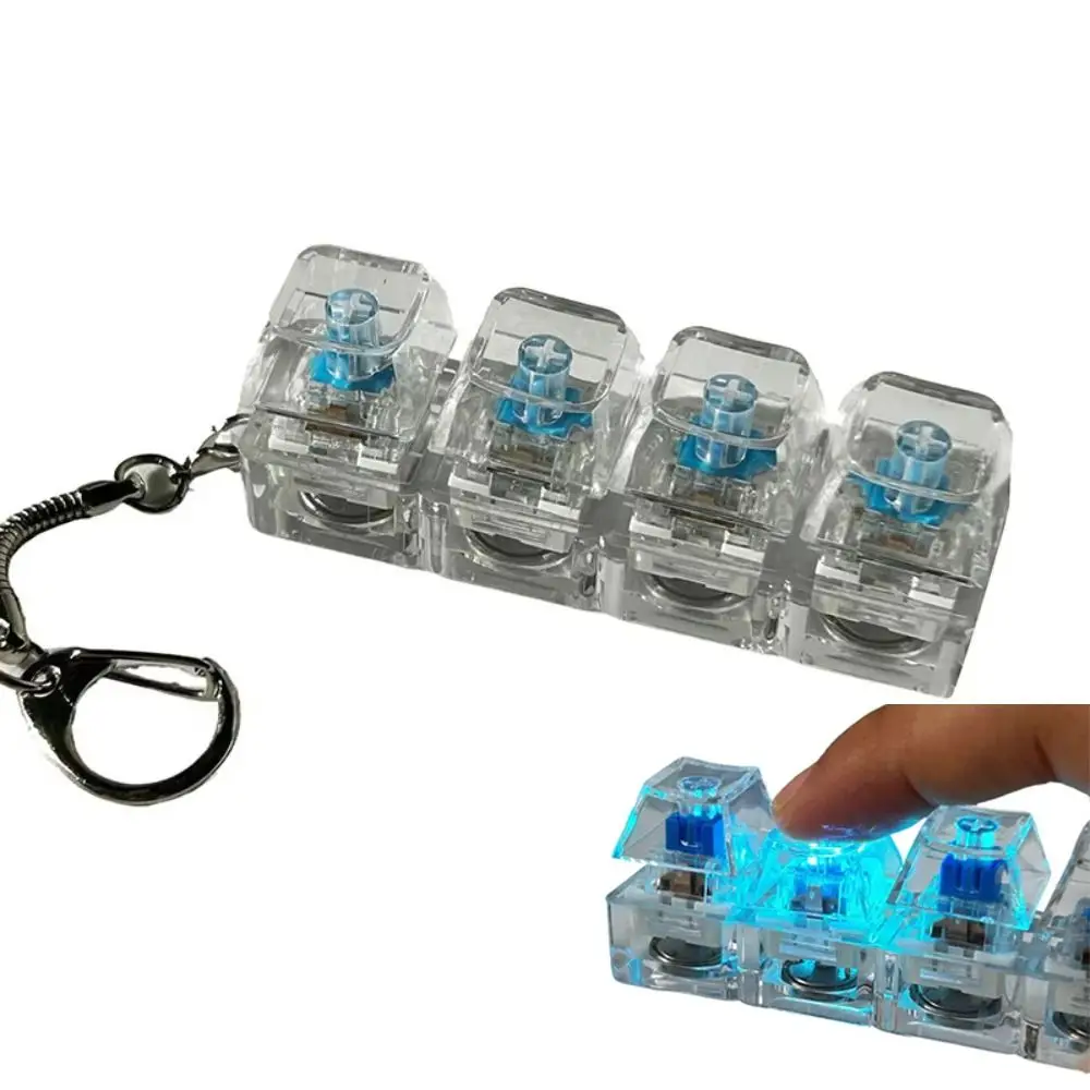 New 3/4/9 Keys Finger Keyboard Keycap Stress Relief Decompression Toy Key Button Pass The Time Fidget Keychain Adult