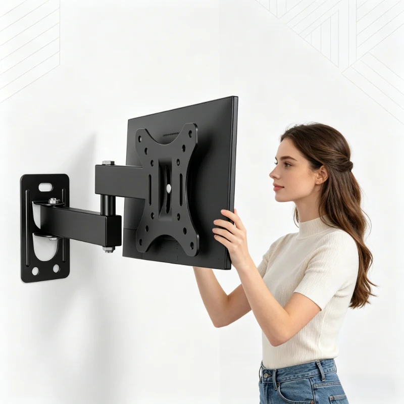 Soporte de pared ajustable para TV, compatible con televisores LED/LCD de 10-32 pulgadas de hasta 10 kg, VESA 100×100 para uso doméstico y de oficina