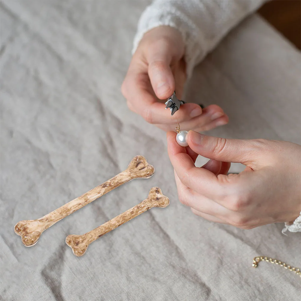 

6 PCS Simulated Bone Decorations Bones Mini Halloween Decorate Fake Plastic Charms Bulk Prop
