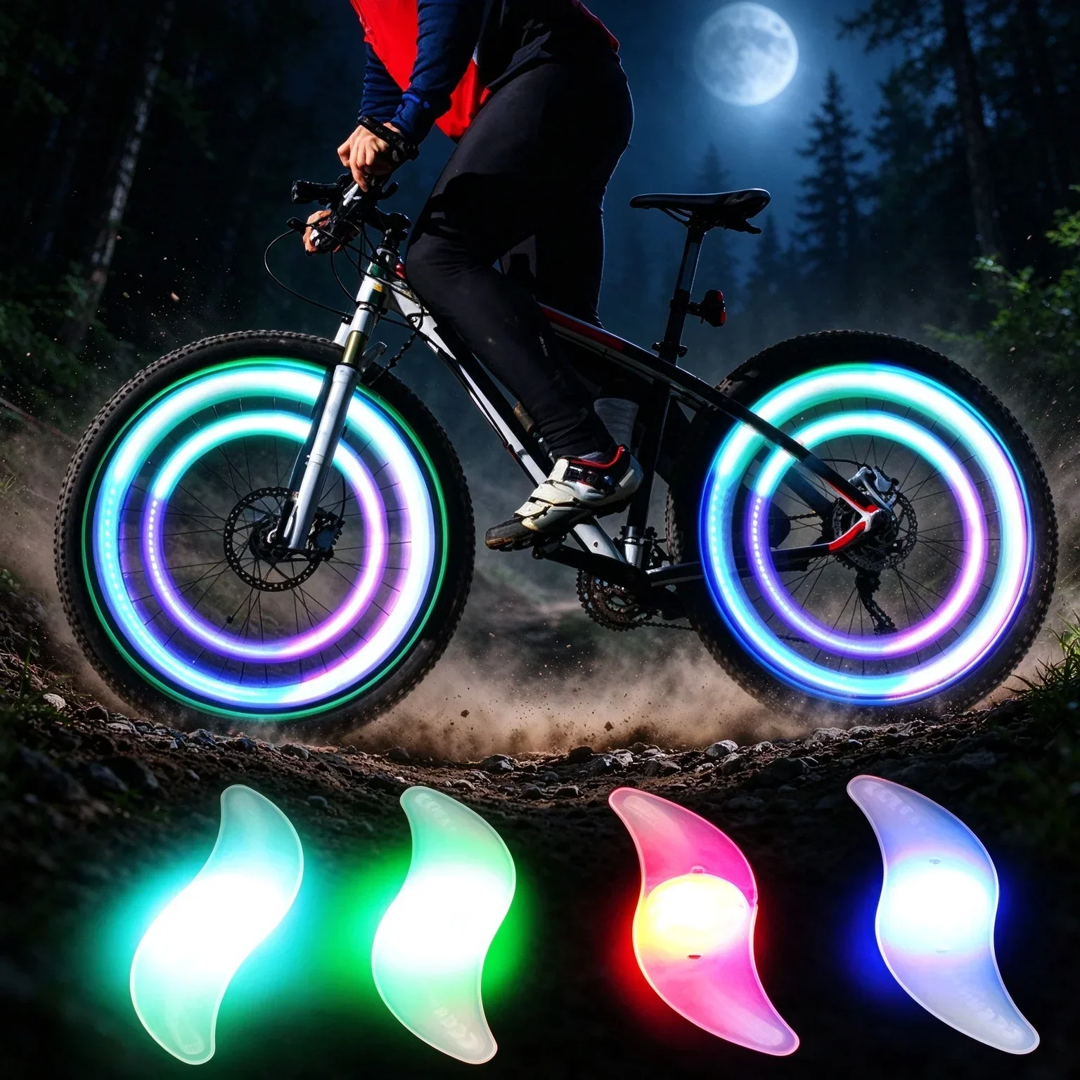 Colorful Bike Wheel Spoke Light Waterproof MTB Balance Bicycle Light LED Tyre Tire Flash Lights Warning Cycling Lamp