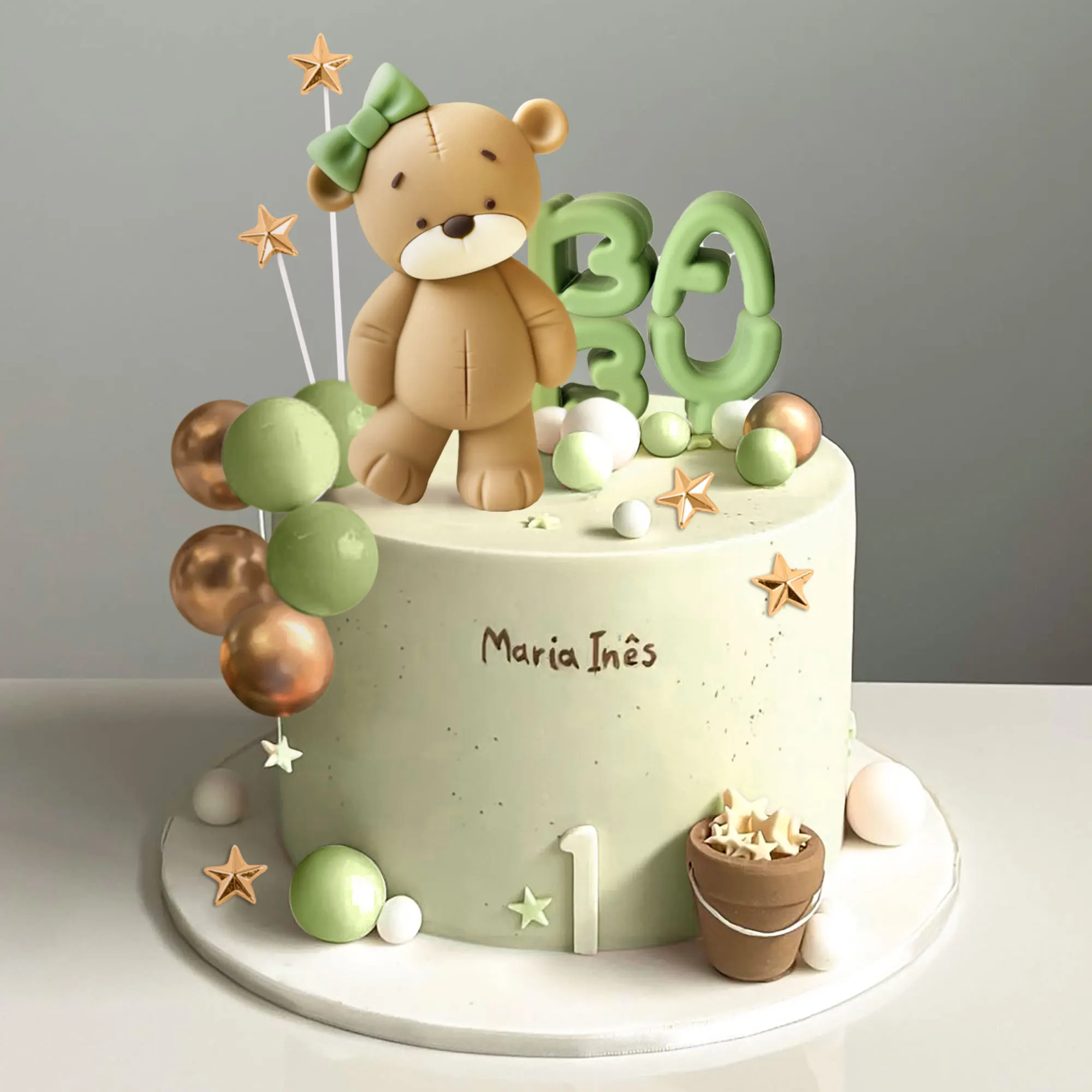 LaVenty Rosa Bär Kuchendekoration Baby Bär Babyparty Tortenaufsatz Bären Kuchendekoration Babyparty Geburtstagstorte Dekoration – Detail 4