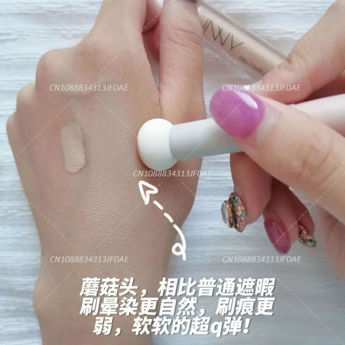 Brochas de maquillaje, base correctora en ángulo, cubierta sin costuras, círculo oscuro sintético, crema líquida, cosméticos, brocha de contorno, herramienta de belleza