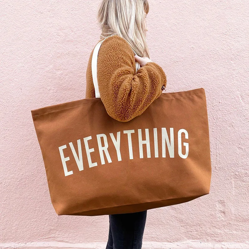 Floral Shopping Handbag Weekend Travel Bag Fashion Giant Canvas Shoulder Bag Extra Large Tote Bag