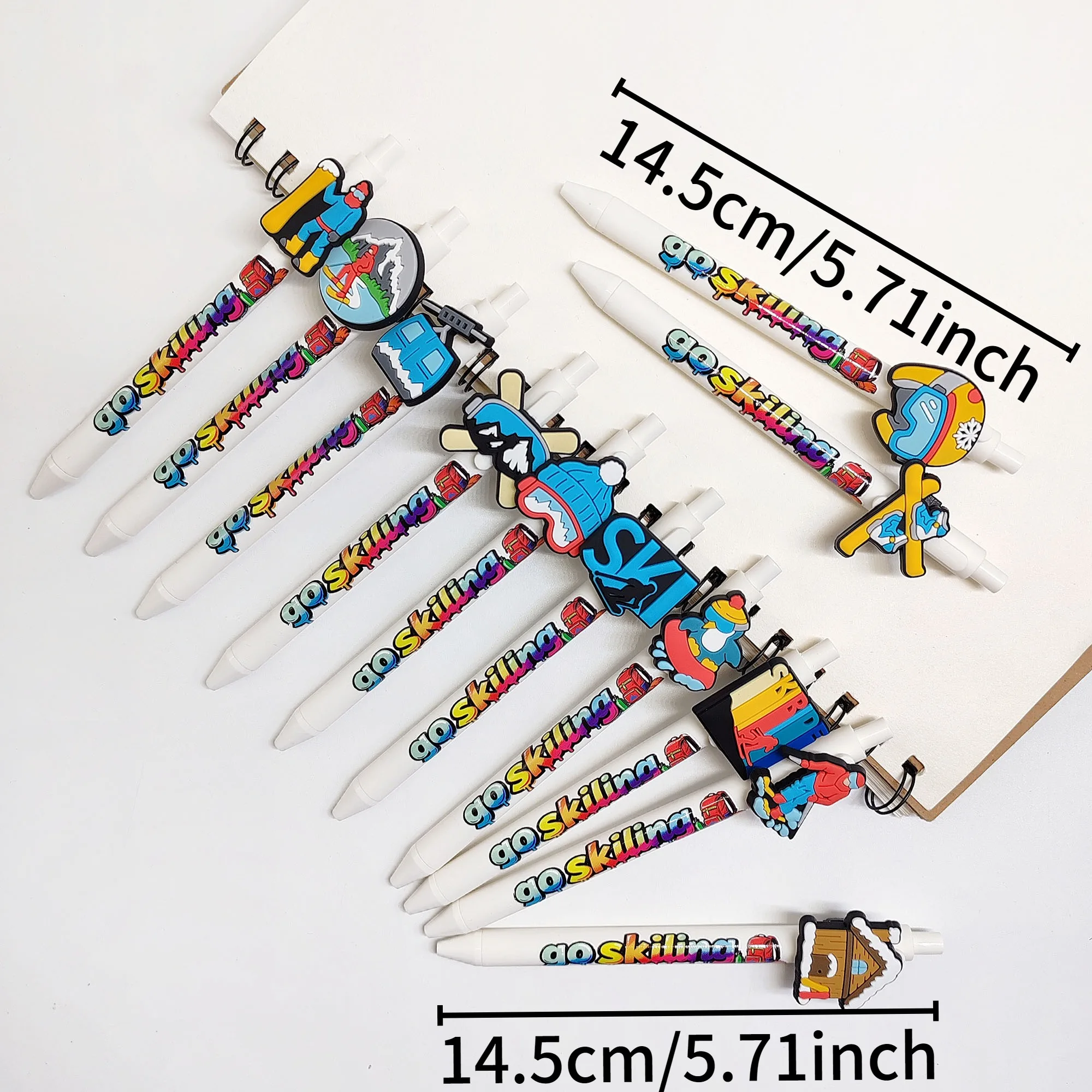 5 قطعة/12 قطعة الشتاء مغامرة تحدي التزلج سلسلة قلم حبر جاف طالب الكتابة توقيع هدية المفضلة هدية