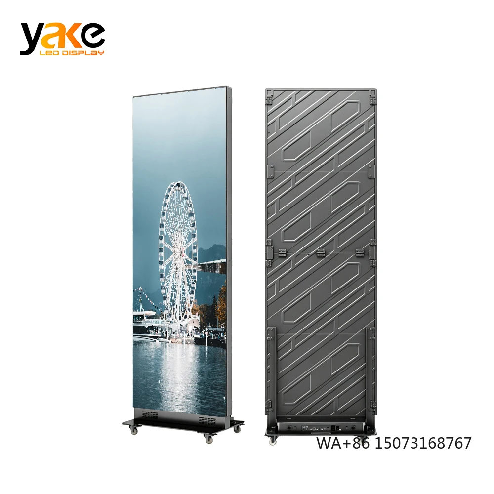 

Светодиодный рекламный дисплей Yake P1.86, мобильный цифровой LED-экран, вертикальный LED-постер
