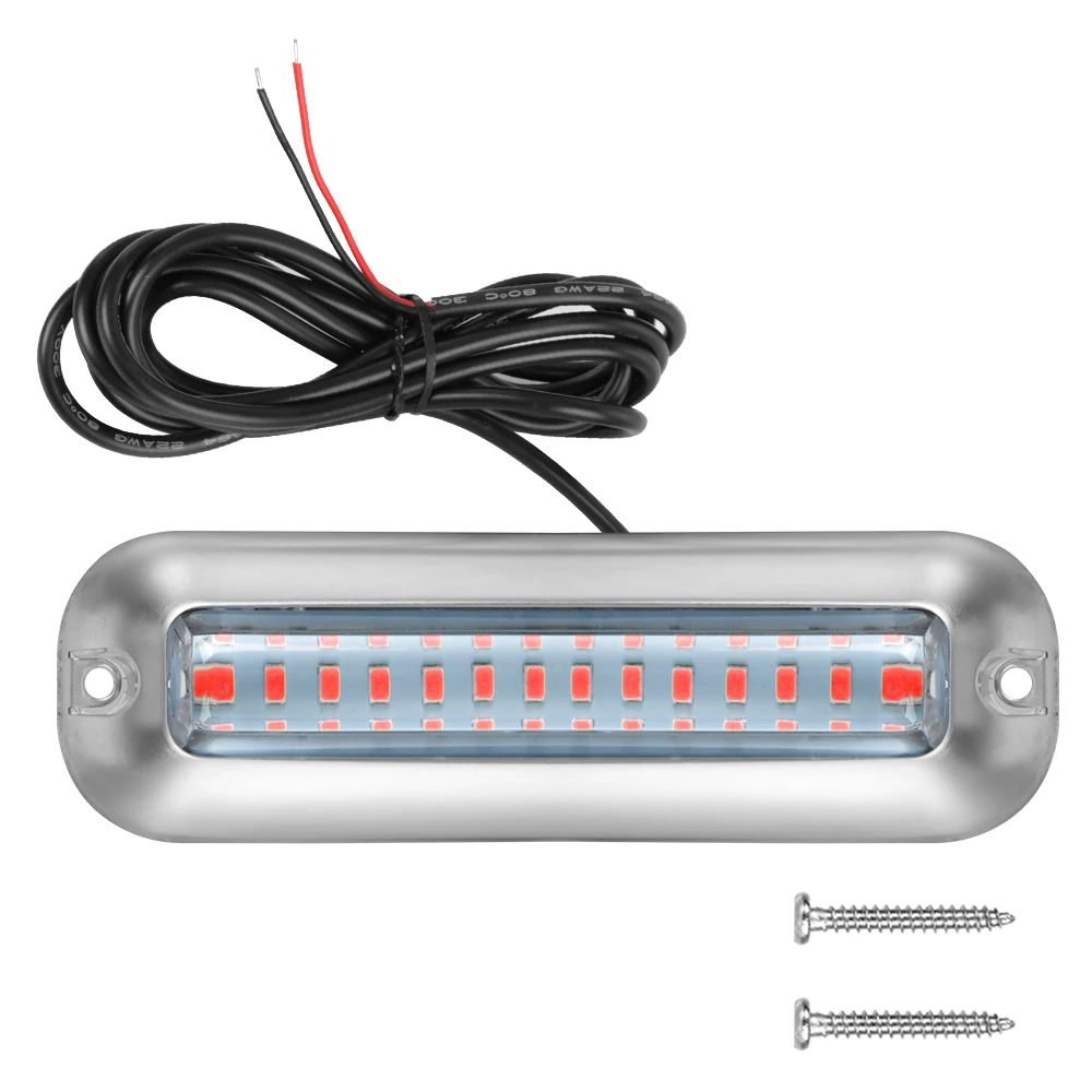 Boat Transom Light Universal Waterproof 10-30V Marine Boat Underwater Pontoon Transom Lamp Stainless Steel 50W 42 LEDs