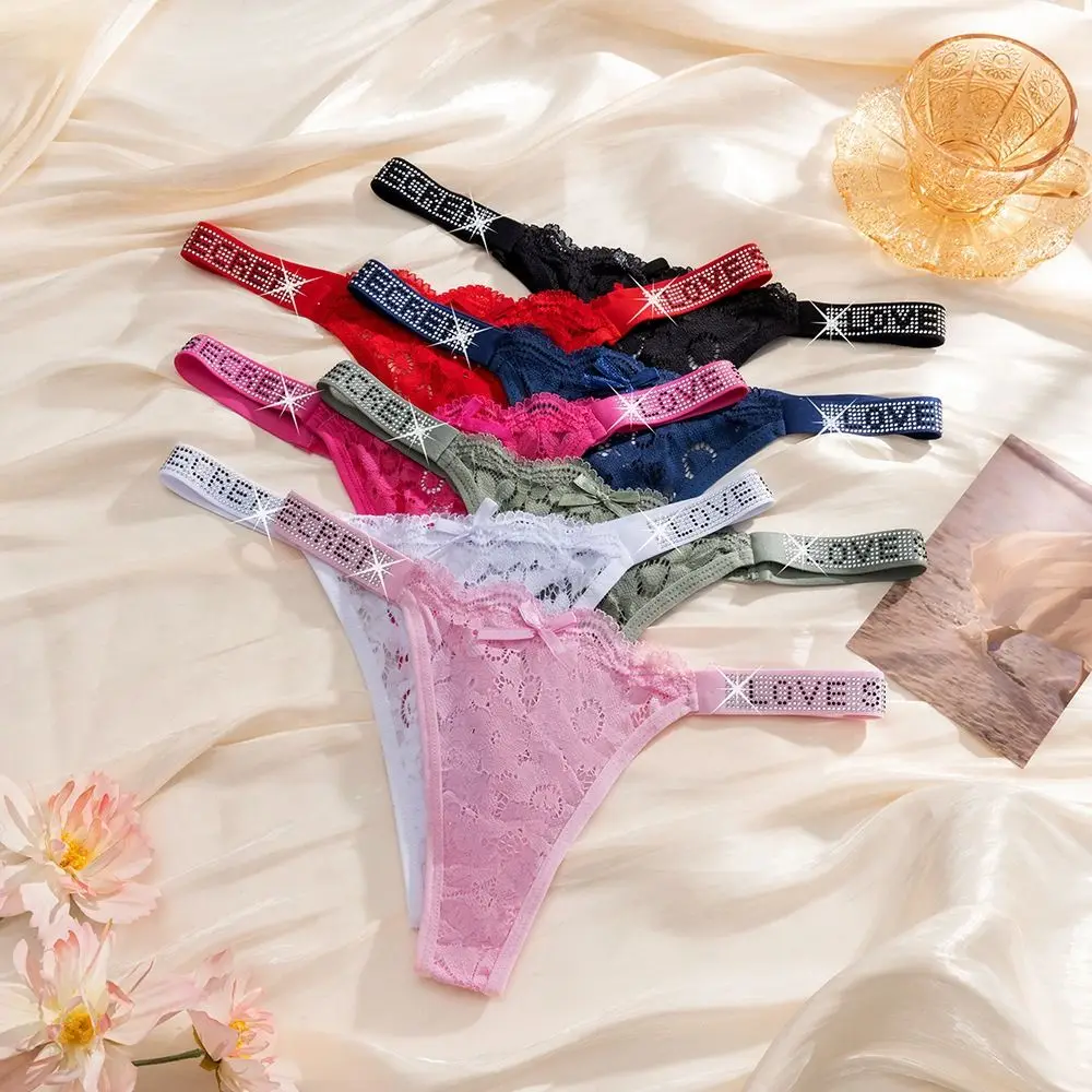 Atmungsaktive Kristallspitzen-Blumen-Slips, Niedriggeschnittene, Bestickte, Nahtlose Tanga-Unterhosen mit Baumwollzwickel, Bikini-Unterwäsche, Geschenke für Frauen – Detail 11