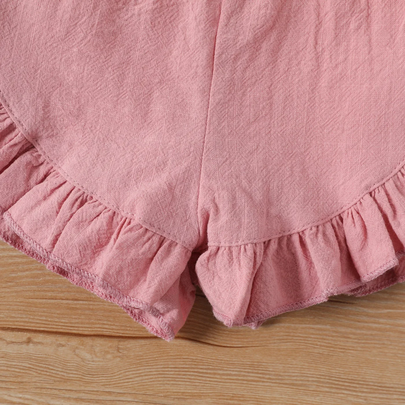 PatPat Baby Girl 100% Cotton Solid Ruffle Trim Shorts Pants Soft and Comfortable  Perfect for Outings and Daily Wear Basic Style