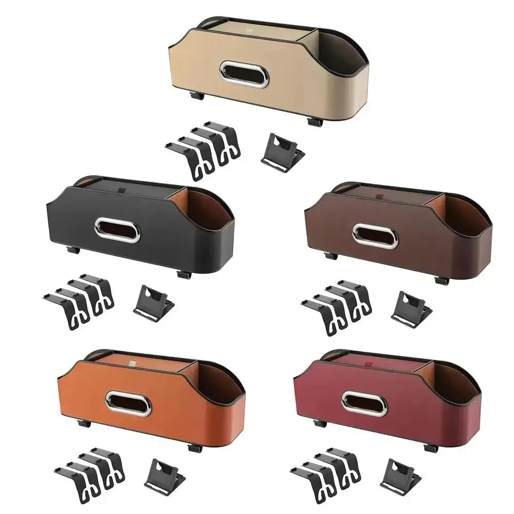 4 In 1 Car Seat Back Cup Holder Storage Box Tissue Box With Hook Auto Backseat Organizer Car Phone Holder For No Logo