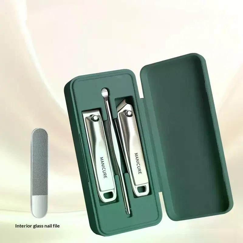 4Pcs Stainless Steel Manicure Tool Set Easy To Use Flat-Tipped And Angled Nail Clippers With Portable Storage Box