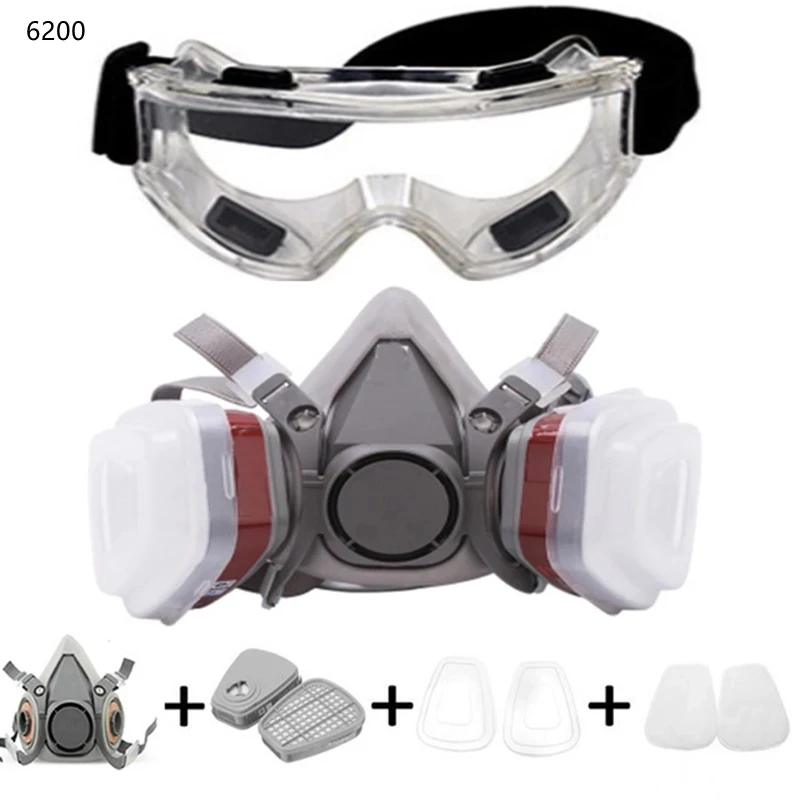Upgraded 7in1/16in1 6200 Half Face Respirator – Multi-Gas & Dust Proof Mask for Painting, Spraying and Chemical Work Safety