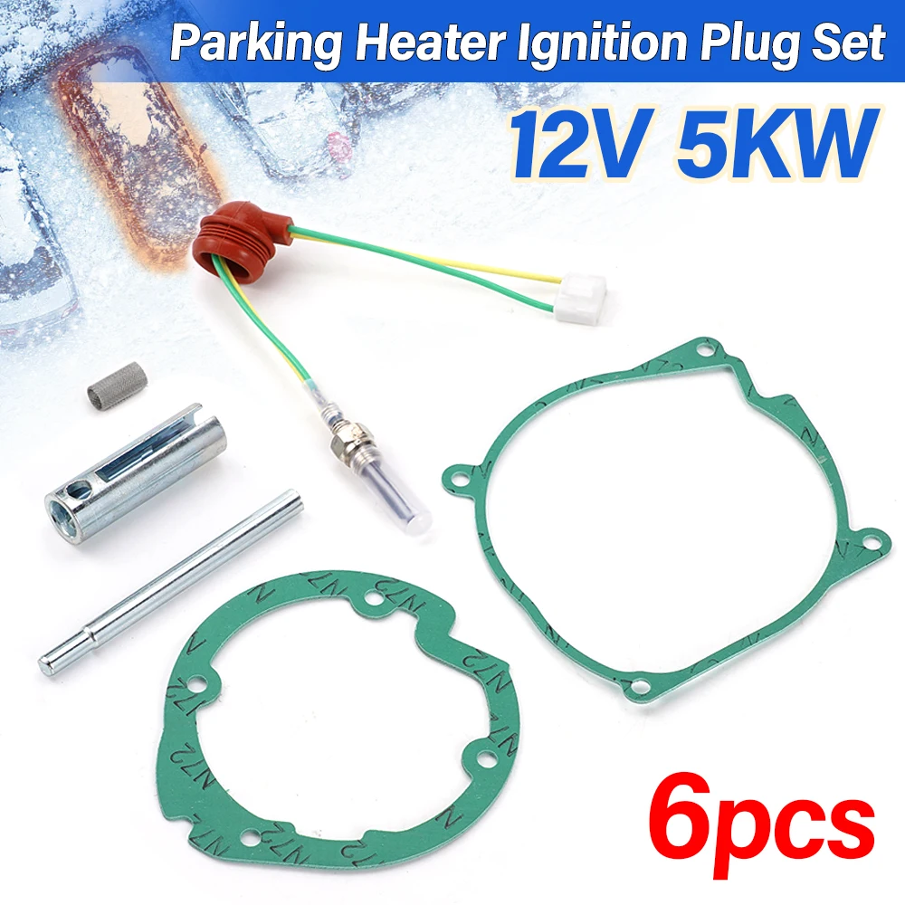 

Комплект из 6 свечей накаливания 12В для дизельных отопителей 5-8 кВт с распылительной сеткой, ключом для промывки и инструментами для дизельных систем отопления автомобиля