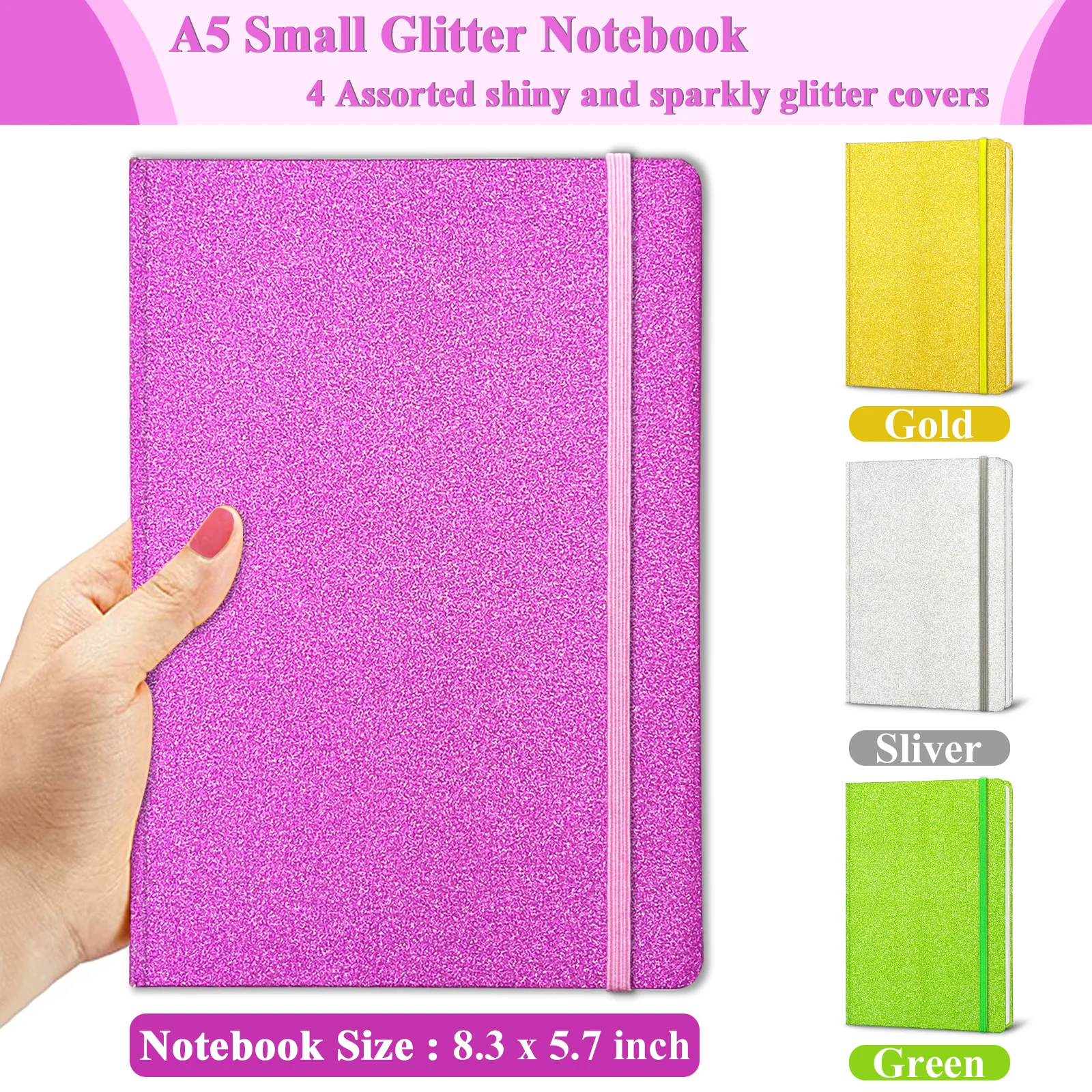 A5 Glitter Notebook, Hardcover - огляд і ціна Leatherwork Journal