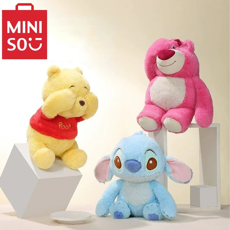 

MINISO Disney плюшевые куклы серия Peek-a-boo игрушки со стежками украшения Мультяшные периферийные изображения лотсо Пух медведь модели для девочек праздничные подарки