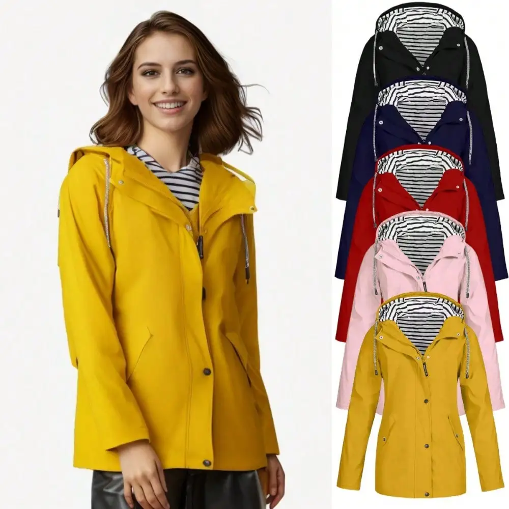 

2025 Thin Raincoat Hot Outdoor Hiking Suit Waterproof Jacket Windbreaker Lightweight Waterproof Windproof