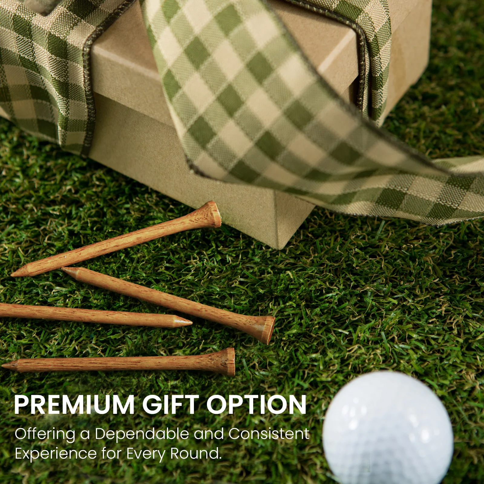 100/250P Premium Wooden Golf Tees for Men 2 3/4 & 3 1/4 Inch Western Birch, Reduce Friction, Sturdy Base, Long-Lasting Durab