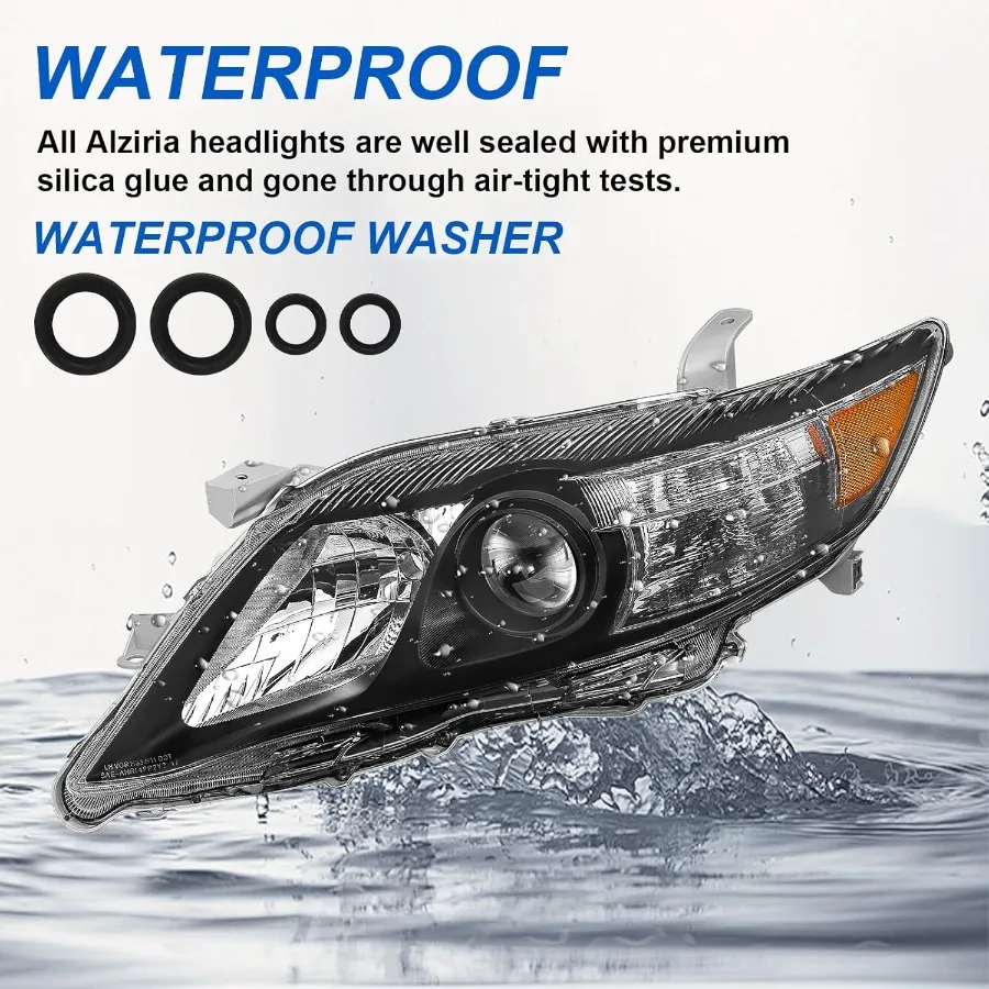 استبدال مجموعة مصابيح أمامية لعام 2010 كامري 2011 كامري 10 كامري 11 كامري كشافات كشافات الولايات المتحدة نموذج مدمج فقط اليسار والري #4