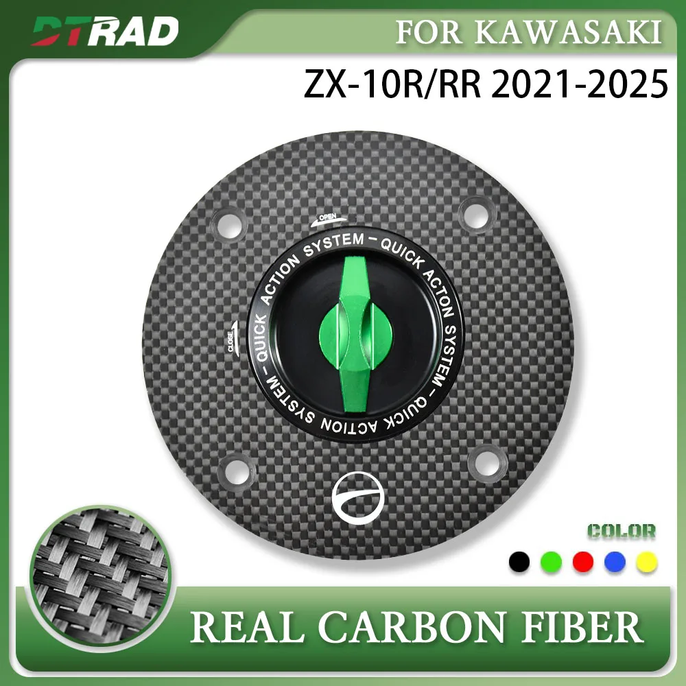 

For Kawasaki ZX-10R/RR 2021-2023 ZX-6R 2019-2023 Fuel Gas Tank Cap Keyless Quick Keys Carbon Fiber Fuel Gas Tank Cover