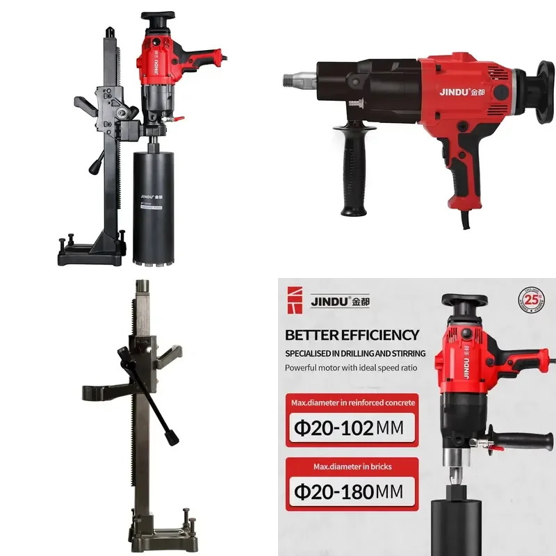6166A 180mm Concrete Core Drill Machine 2300W 0-1600RPM Variable Speed Lightweight 6.8kg Portable Diamond Core Drill