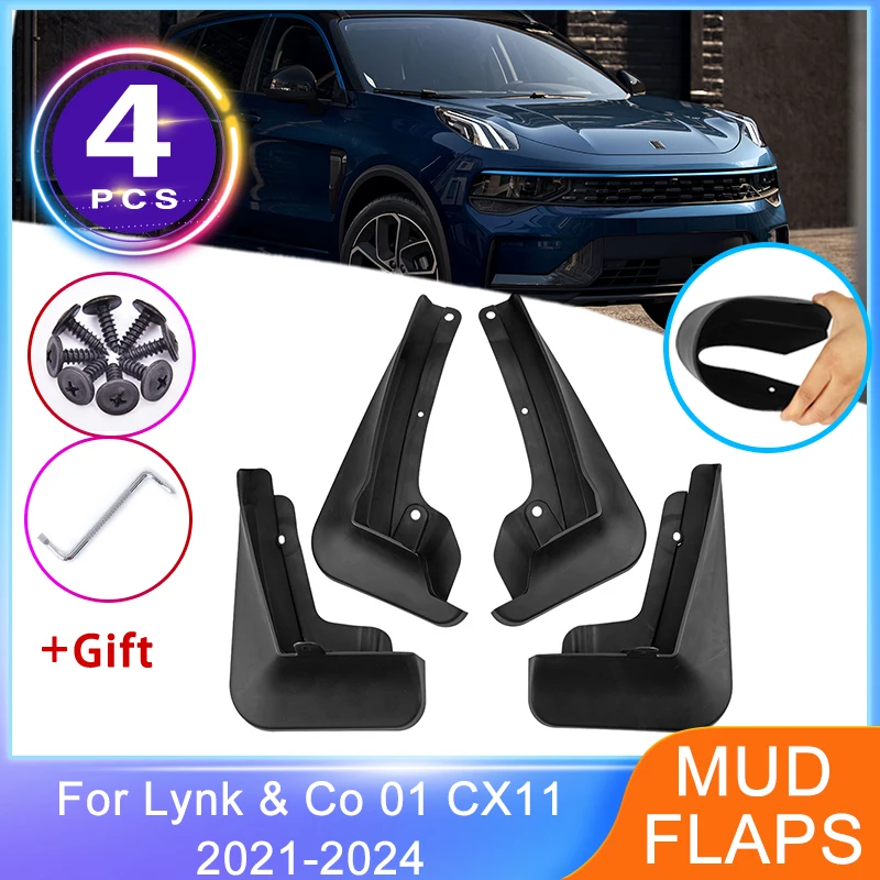 

For Lynk & Co 01 CX11 2021 2022 2023 2024 MudFlaps Splash Guards Front Rear Mudguards Fender Wheel Protector Mud Car Accessories