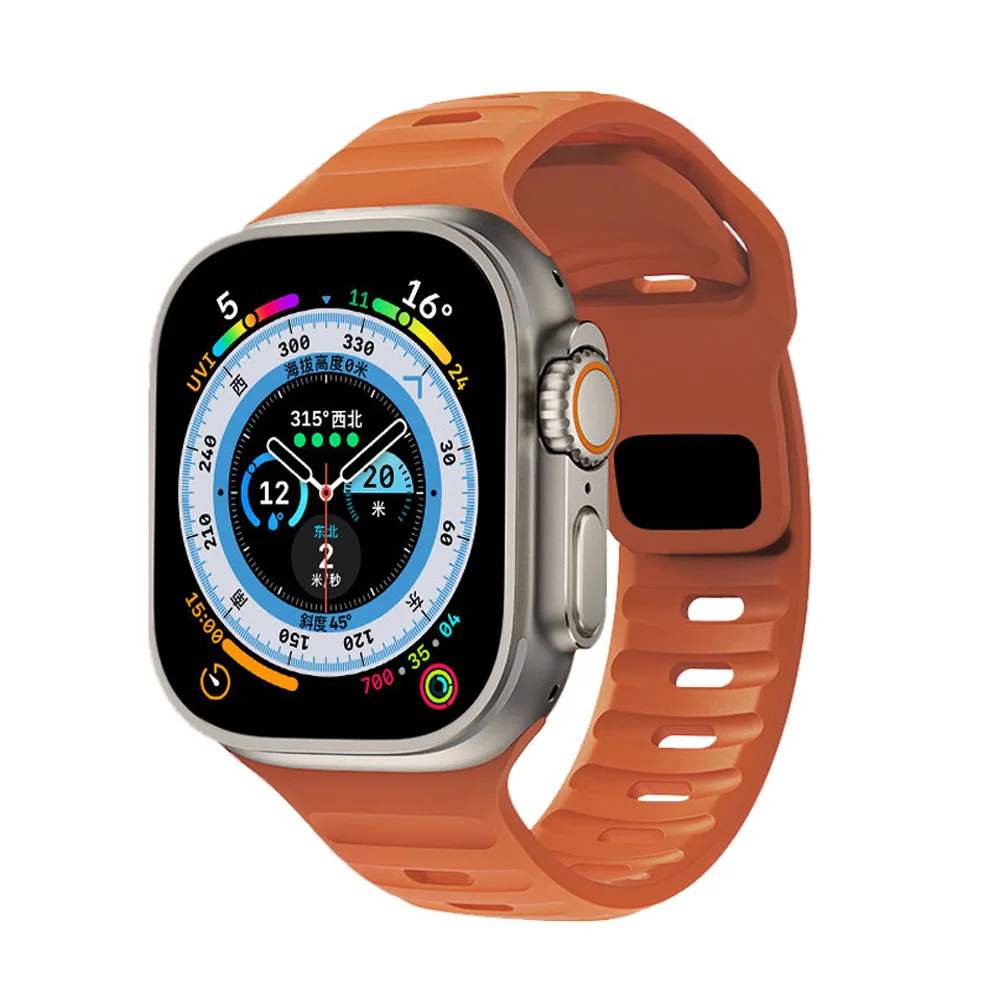 حزام سيليكون لحزام ساعة أبل ، كوريا الرياضي ، سوار سوار ساعة ، سلسلة iWatch 9 ، 8 ، 7 ، 6 ، 5 ، SE Ultra 2 ، 44 ، 49: 50: 41