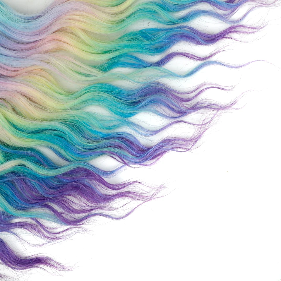 FREEDOM Synthetic Crochet Hair Extension 24 Inch Water Wave Braiding Hair Extensions Ombre Rainbow Colorful Deep Curly ANNA Hair