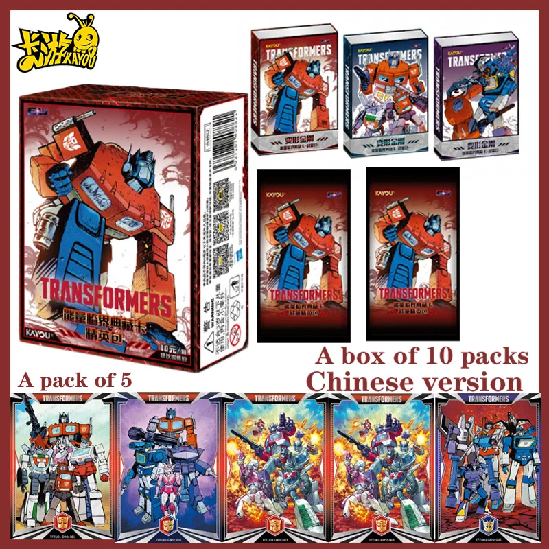 Tarjetas Coleccionables Kayou Transformers Elite Pack Energon Critical Collection Bumblebee Optimus Prime Tarjetas de Anime Regalo para Niños