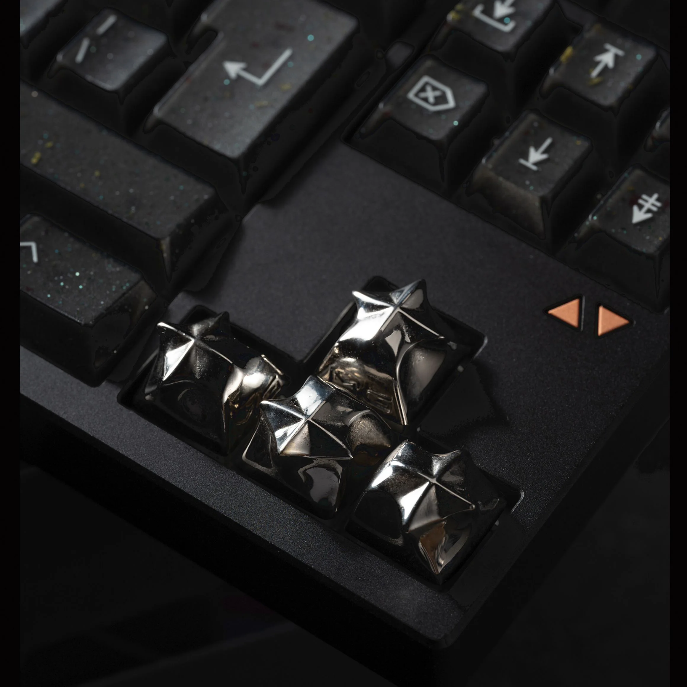 Galactic Arrow Metal Keycaps - Cosmic Star Arrow Keycap MX Cross Stem for Mechanical Keyboards a Gift for friend