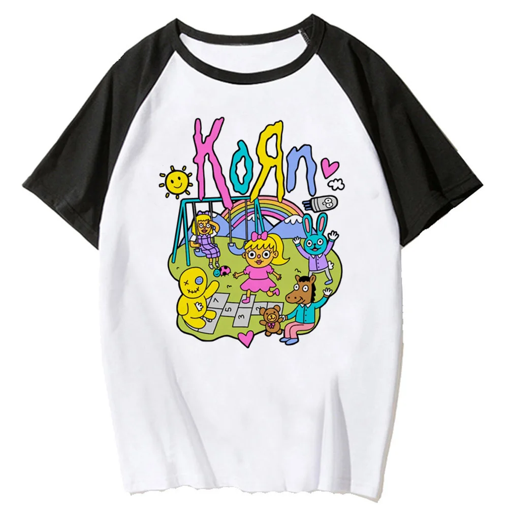 

Футболка Korn женская в стиле Харадзюку, цифровая красочная уличная одежда 2000-х годов, женские футболки, пастельные ретро-графические удобные психоделические футболки