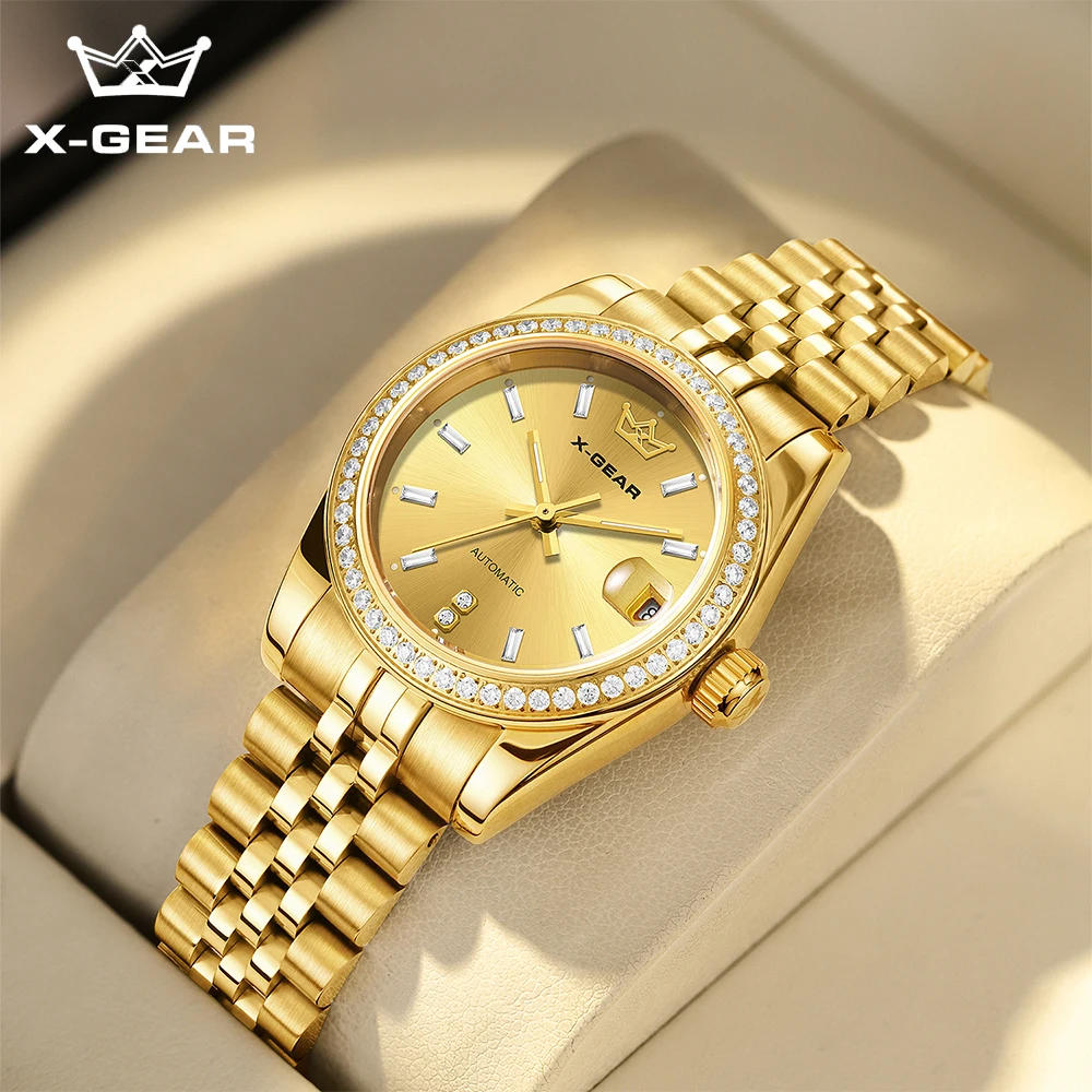 X-GEAR Ladies' Mechanical Watch Sports Automatic Women's Watch tainless Date Wristwatch Watch Woman Watch Woman Fashion