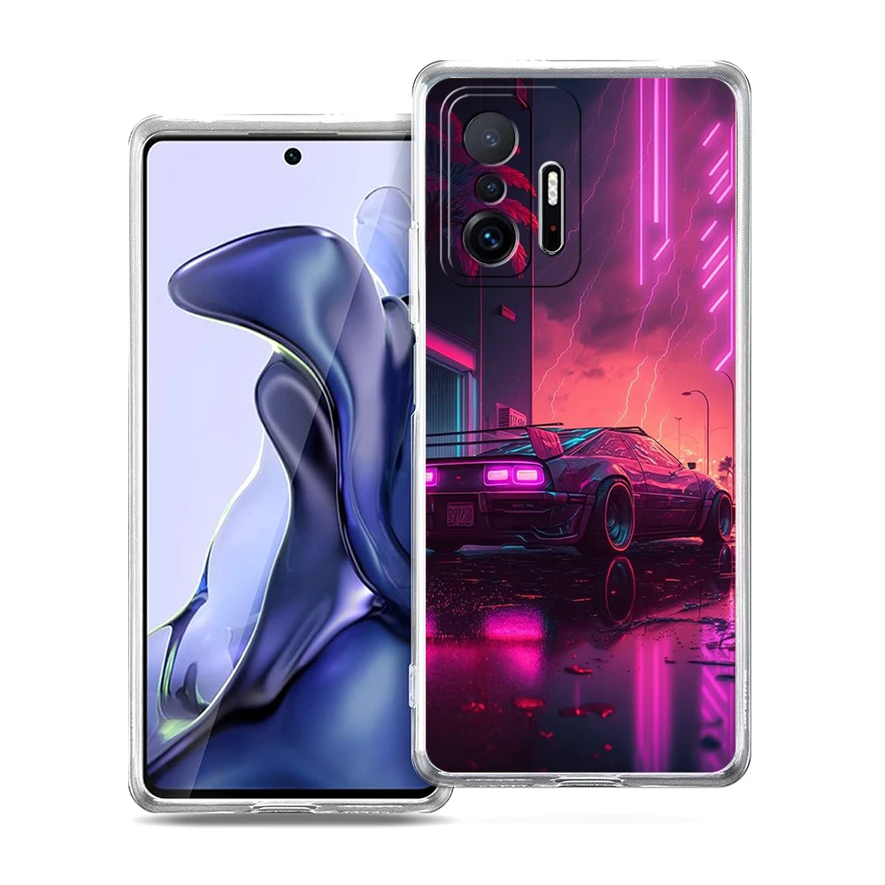 Synthwave Retro Phone Case for Xiaomi Mi Poco F3 X3 X4 GT NFC M3 M4 11 Ultra 12 11X 11i Pro Lite 5G Soft Transparent Cover Capas